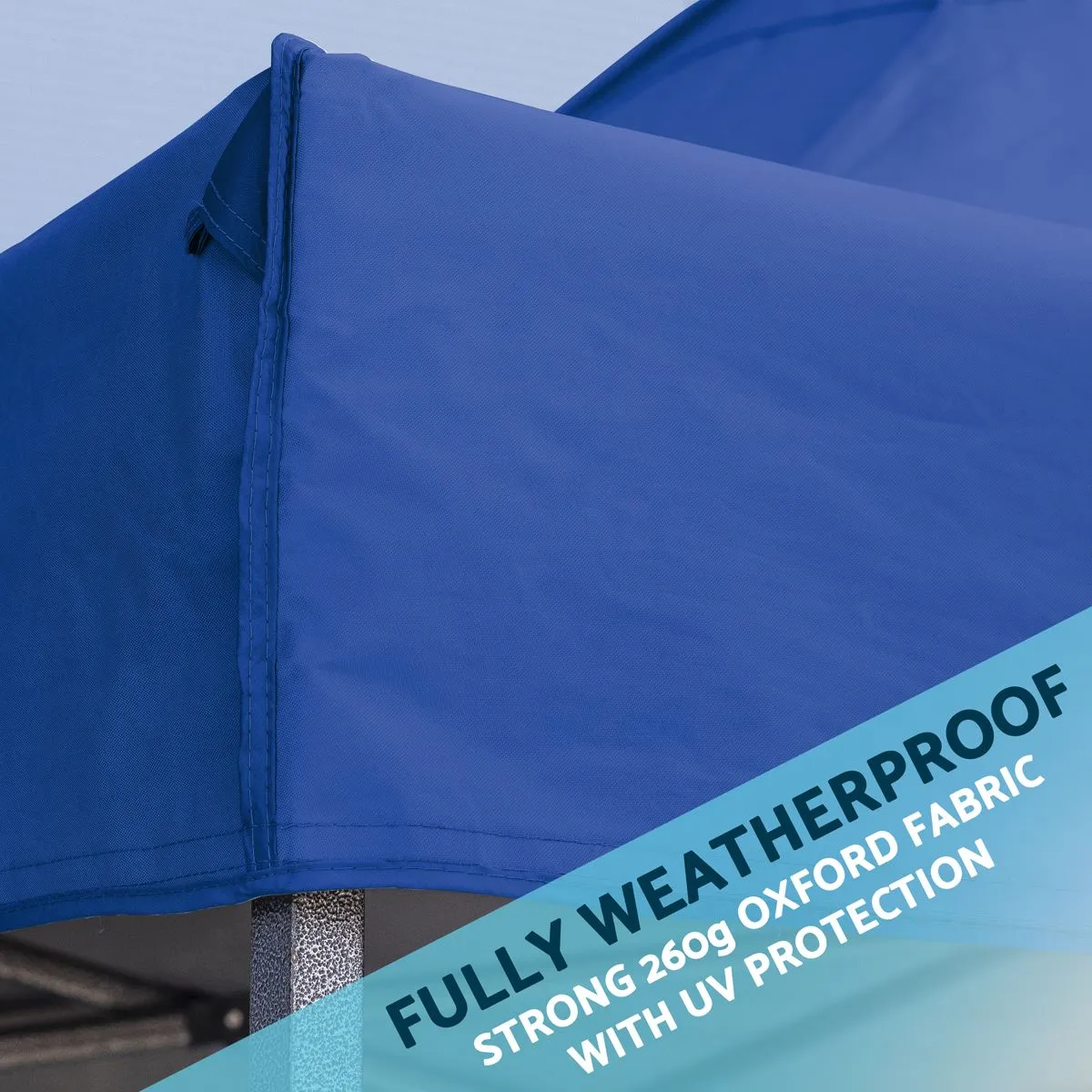 Dellonda Premium 3x4.5m Pop-Up Gazebo & Side Walls, PVC Coated, Water Resistant Fabric with Carry Bag, Rope, Stakes & Weight Bags - Blue