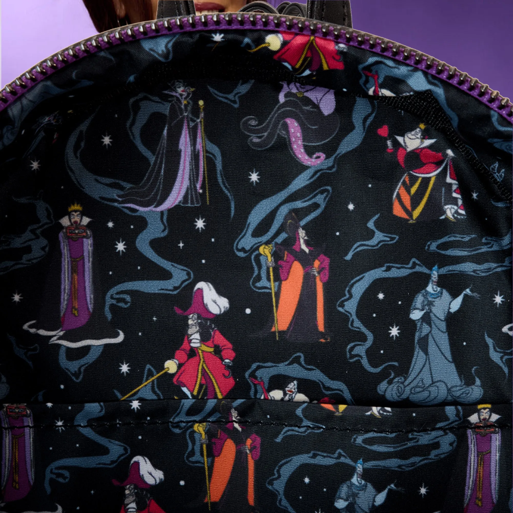 Disney Loungefly Villains Iridescent All-Over Print Mini Backpack
