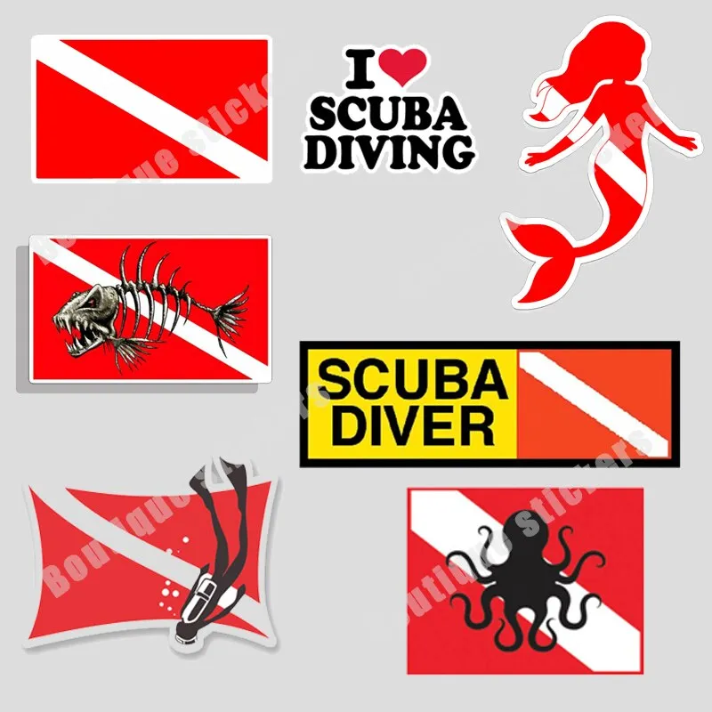 Diver Stickers - I love Scuba Diving
