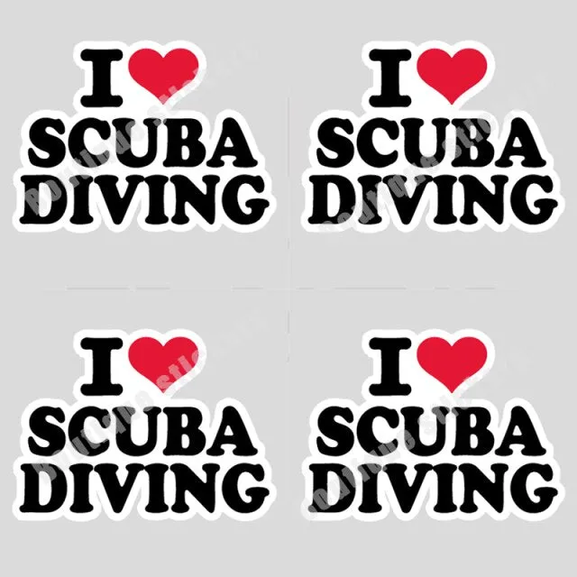 Diver Stickers - I love Scuba Diving