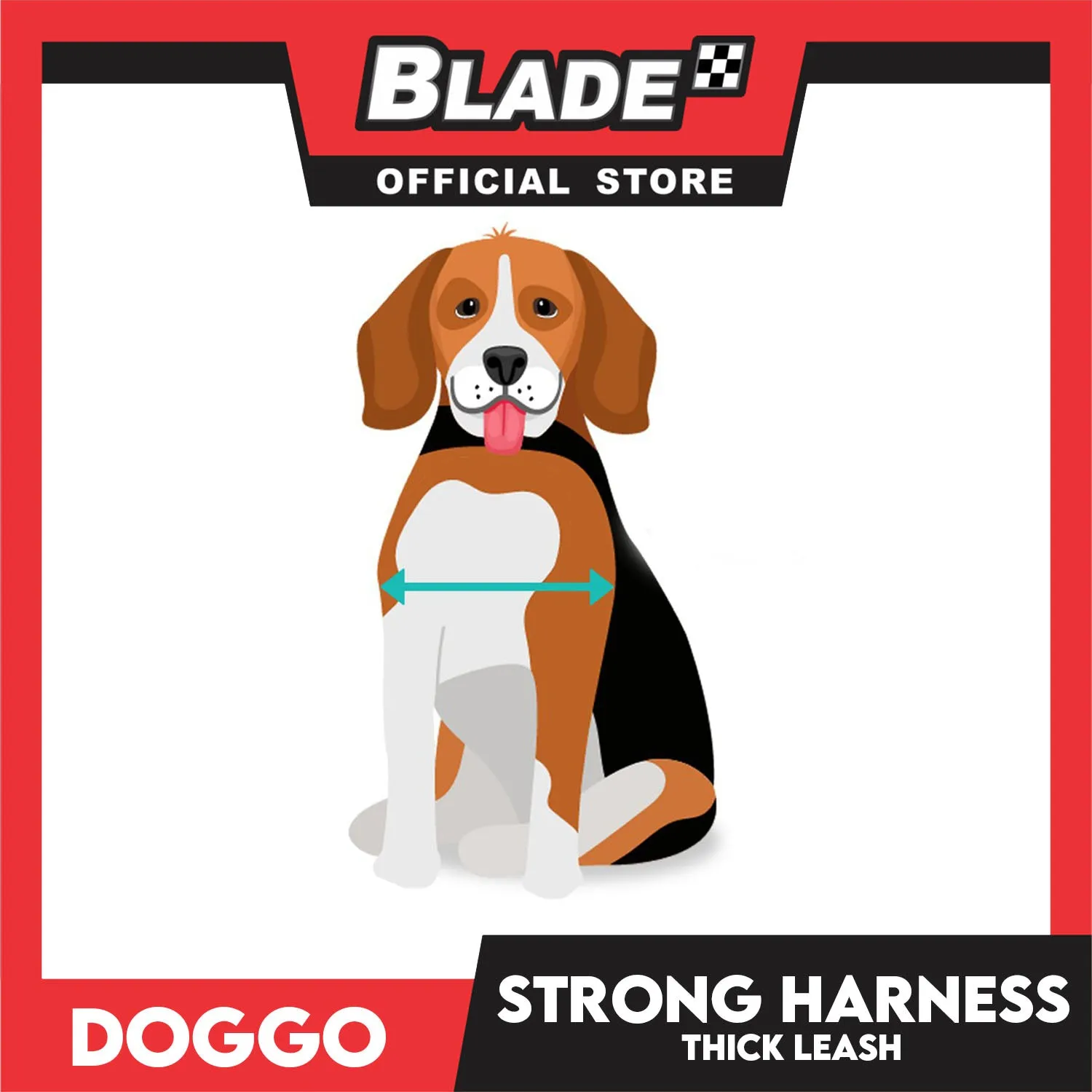 Doggo Strong Harness Thick Leash Soft Handle Steel Connector Small (Orange) Safe Harness for Your Dog