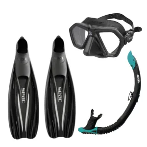 Eagle Mask with SEAC Reverse Snorkel & F-100 Pro Fins Set