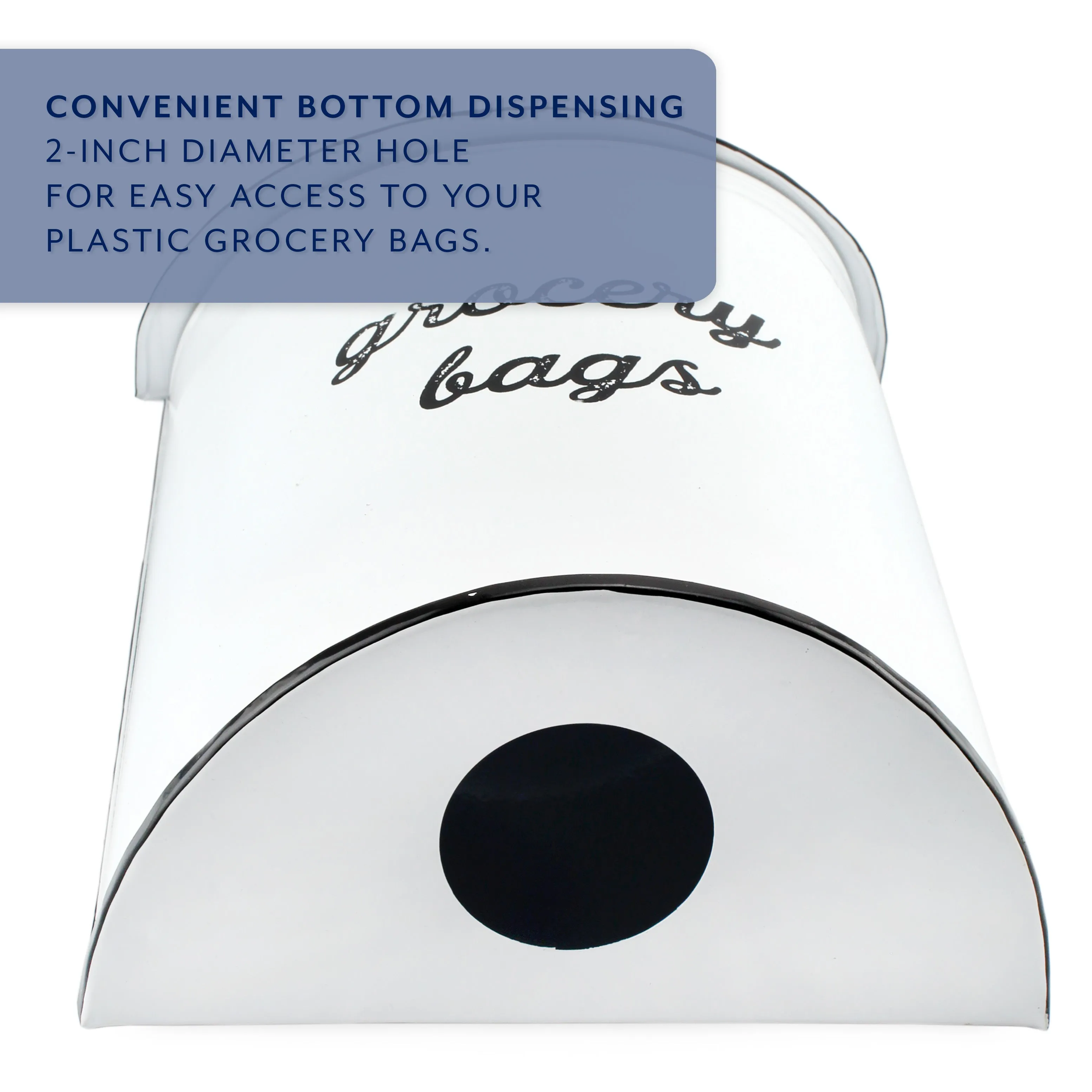 Farmhouse Enamelware Grocery Bag Holder (White, Case of 12)