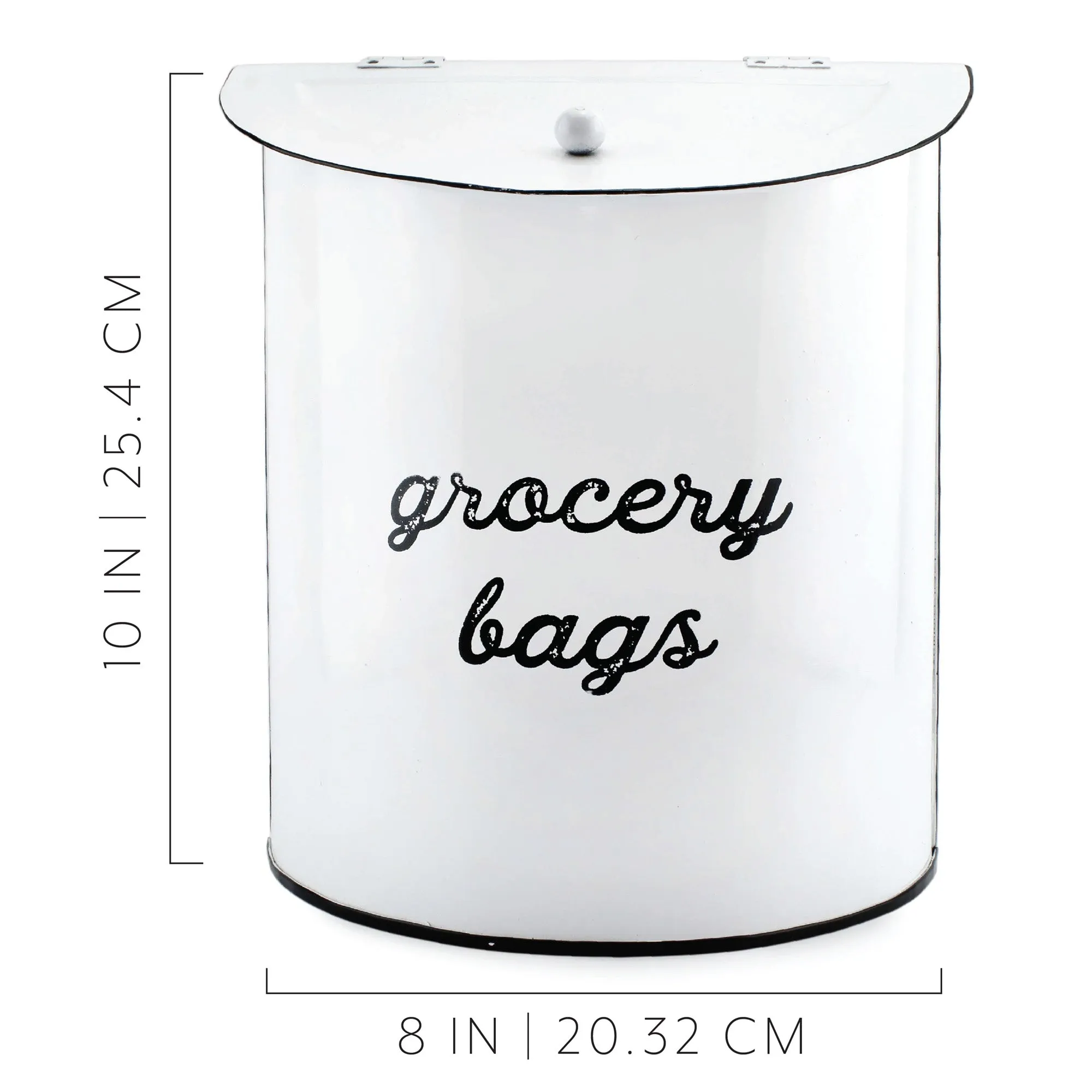 Farmhouse Enamelware Grocery Bag Holder (White, Case of 12)