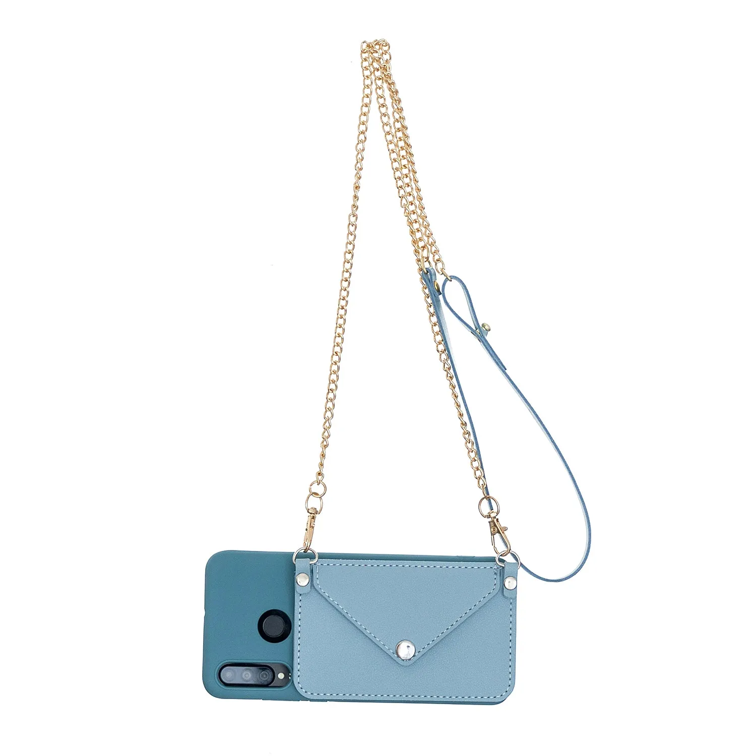 For HUAWEI P30/P30 Lite/P30 Pro Mobile Phone Cover with Pu Leather Card Holder   Hand Rope   Straddle Rope Pink