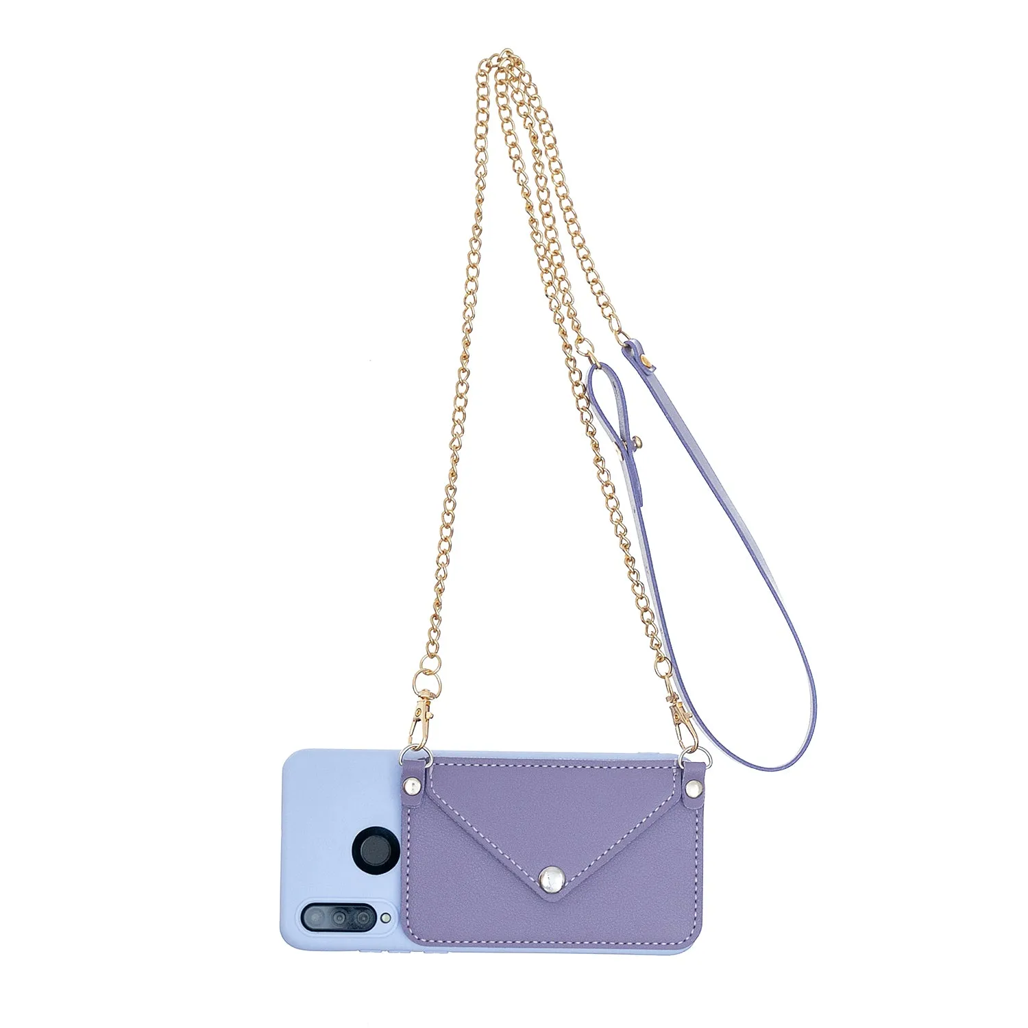 For HUAWEI P30/P30 Lite/P30 Pro Mobile Phone Cover with Pu Leather Card Holder   Hand Rope   Straddle Rope Pink