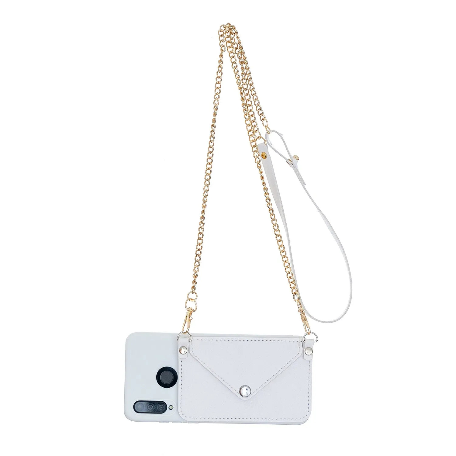 For HUAWEI P30/P30 Lite/P30 Pro Mobile Phone Cover with Pu Leather Card Holder   Hand Rope   Straddle Rope Pink