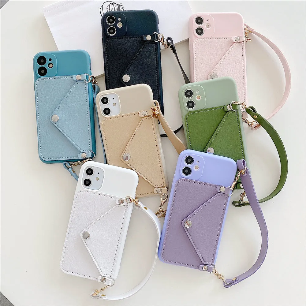 For HUAWEI P30/P30 Lite/P30 Pro Mobile Phone Cover with Pu Leather Card Holder   Hand Rope   Straddle Rope Pink