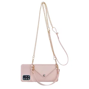 For HUAWEI P40/P40 Lite/P40 Pro Mobile Phone Cover with Pu Leather Card Holder   Hand Rope   Straddle Rope Pink