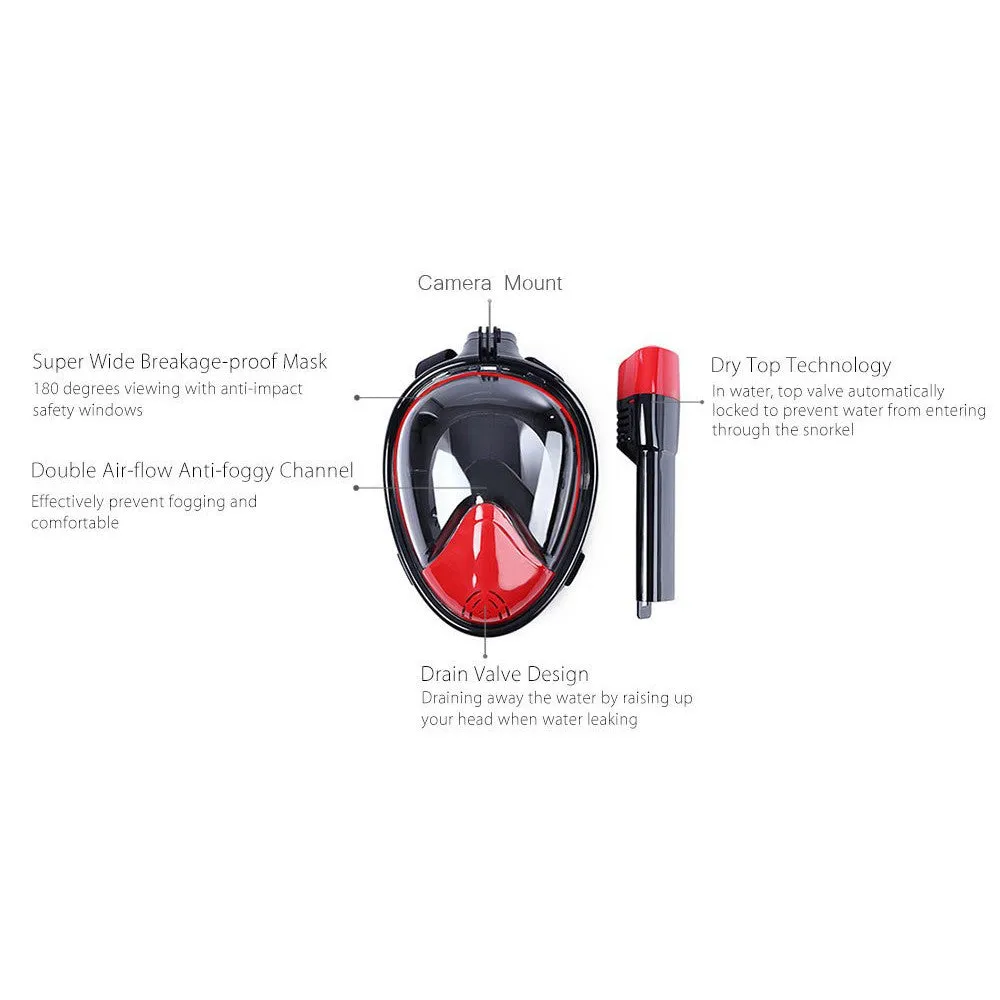 Full Face Diving Mask Snorkel Swimming Set.