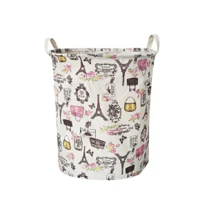 Goddessvan Waterproof Canvas Laundry Clothes Basket Storage Basket Folding Storage Box- 44 * 35cm(42L) (A)