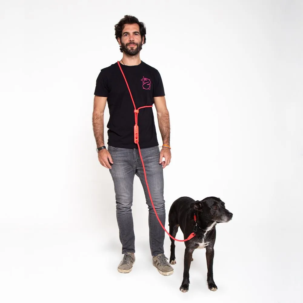 Hands-Free Leash - Neon Coral