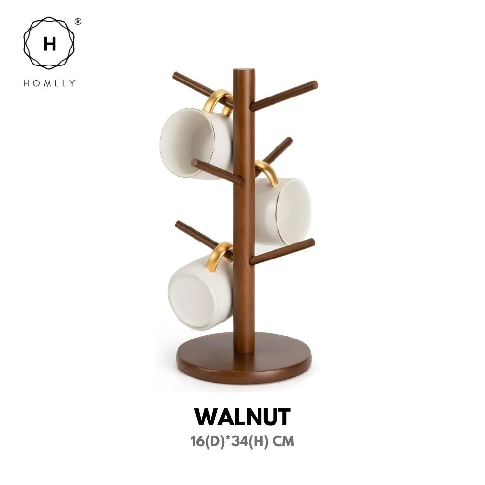 Homlly Bamboo Cup Mug Tree Stand Holder