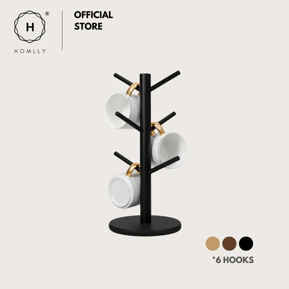 Homlly Bamboo Cup Mug Tree Stand Holder