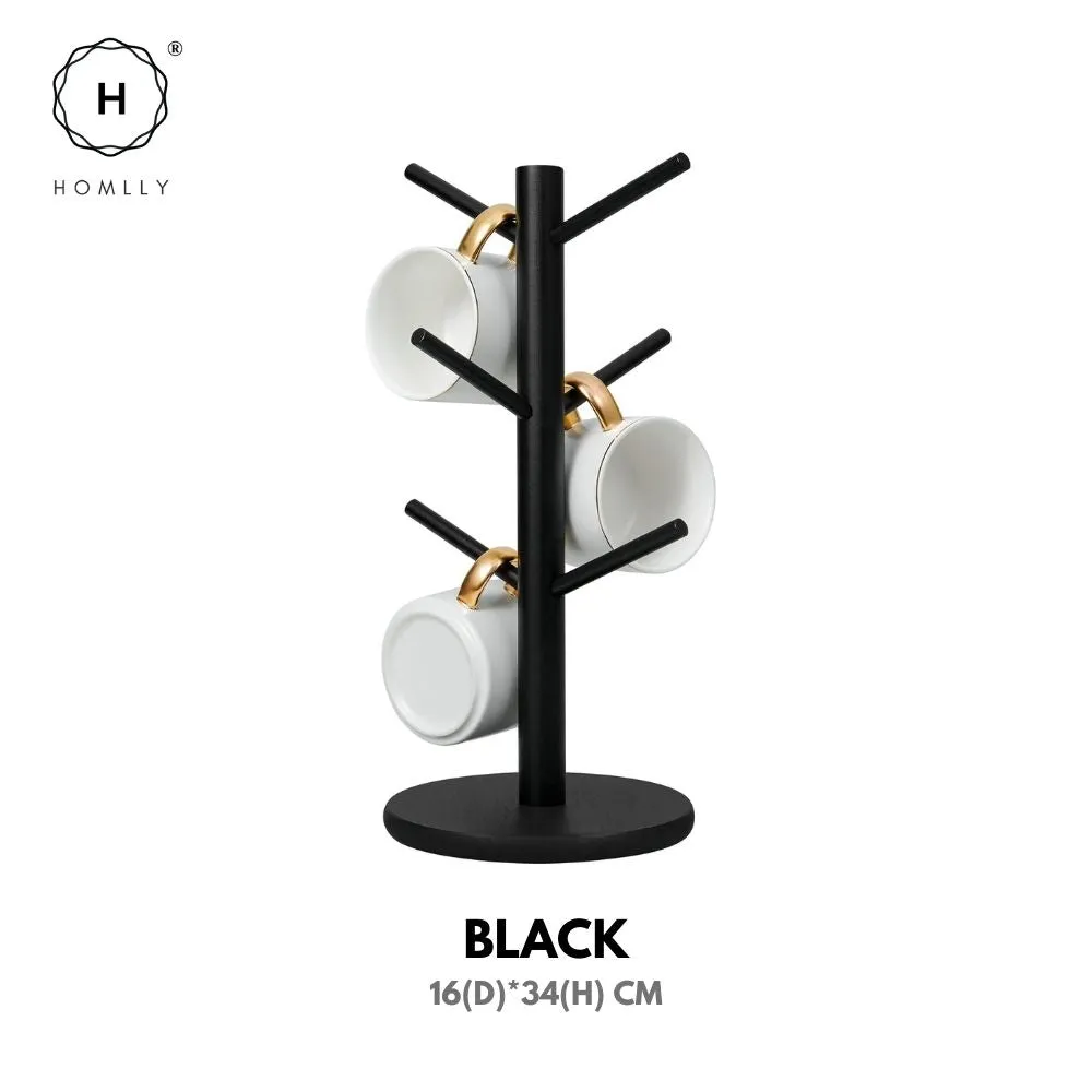 Homlly Bamboo Cup Mug Tree Stand Holder