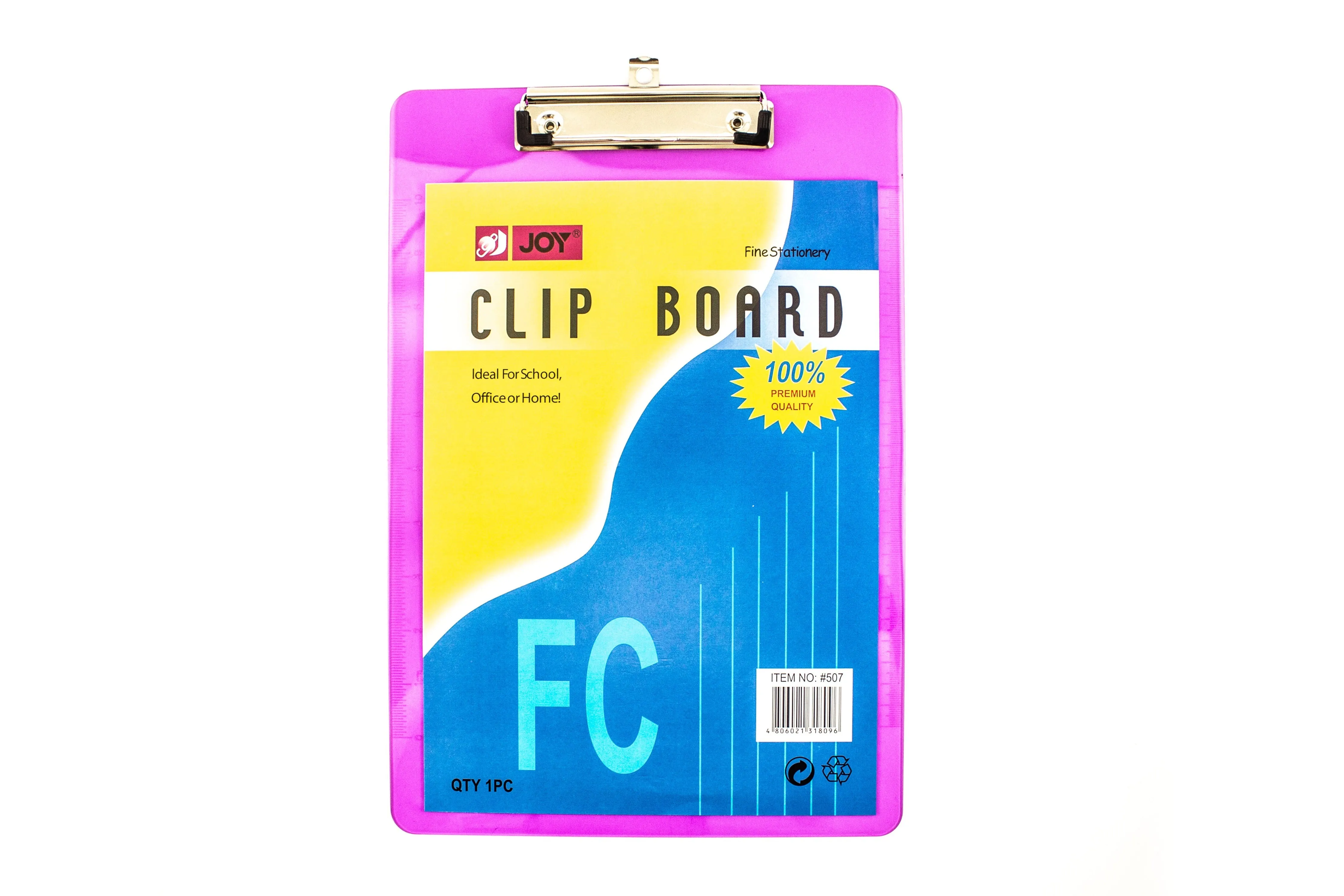 Joy Acrylic Clipboard 507 FC | 12pcs (Asstd. Color)