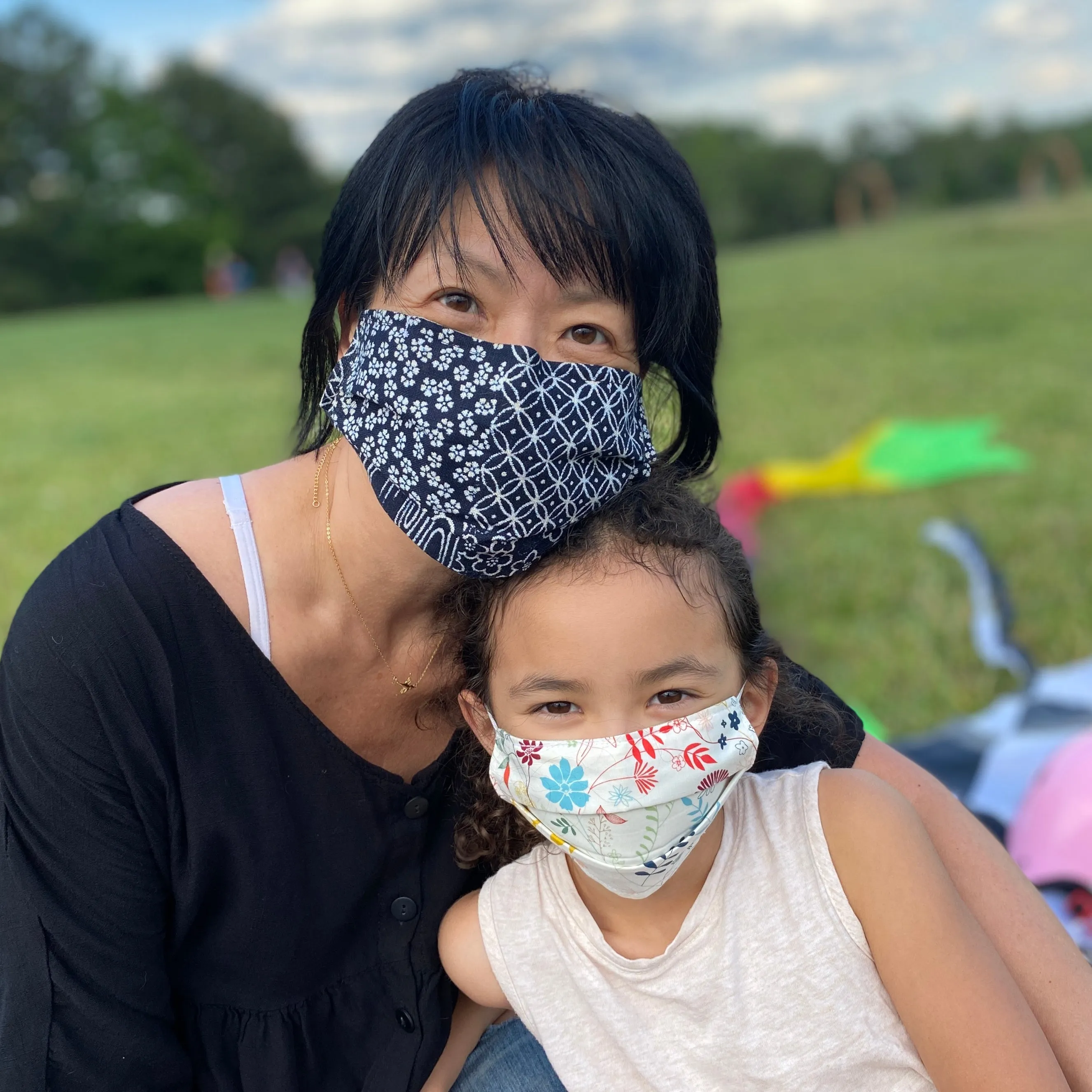 KID's Reversible Mask - Japanese Indigo Patchwork