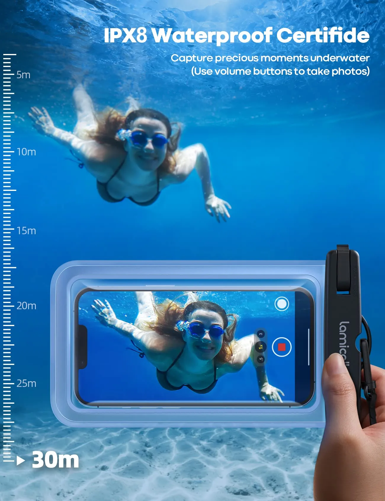 Lamicall 2 Pack IPX8 Waterproof Phone Pouch Case