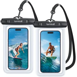Lamicall 2 Pack IPX8 Waterproof Phone Pouch Case