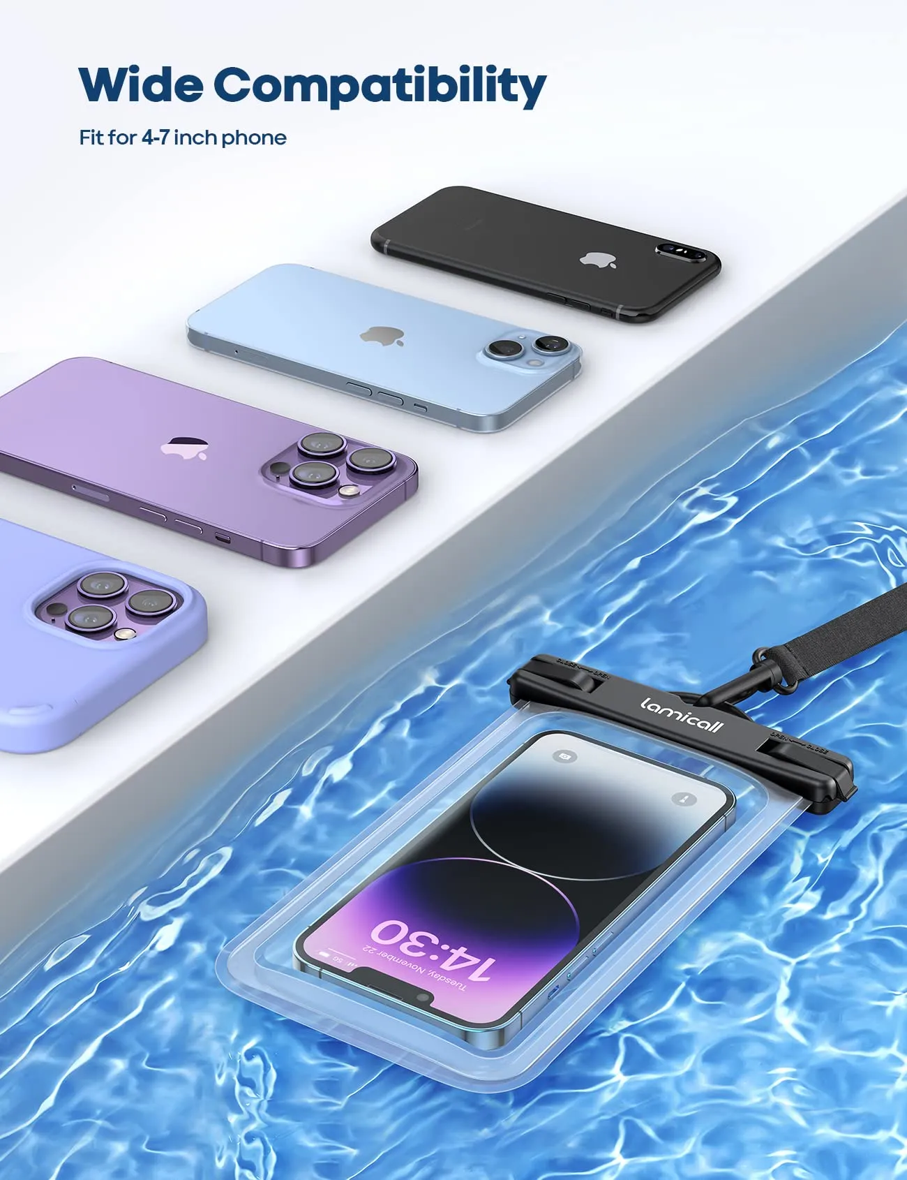 Lamicall 2 Pack IPX8 Waterproof Phone Pouch Case
