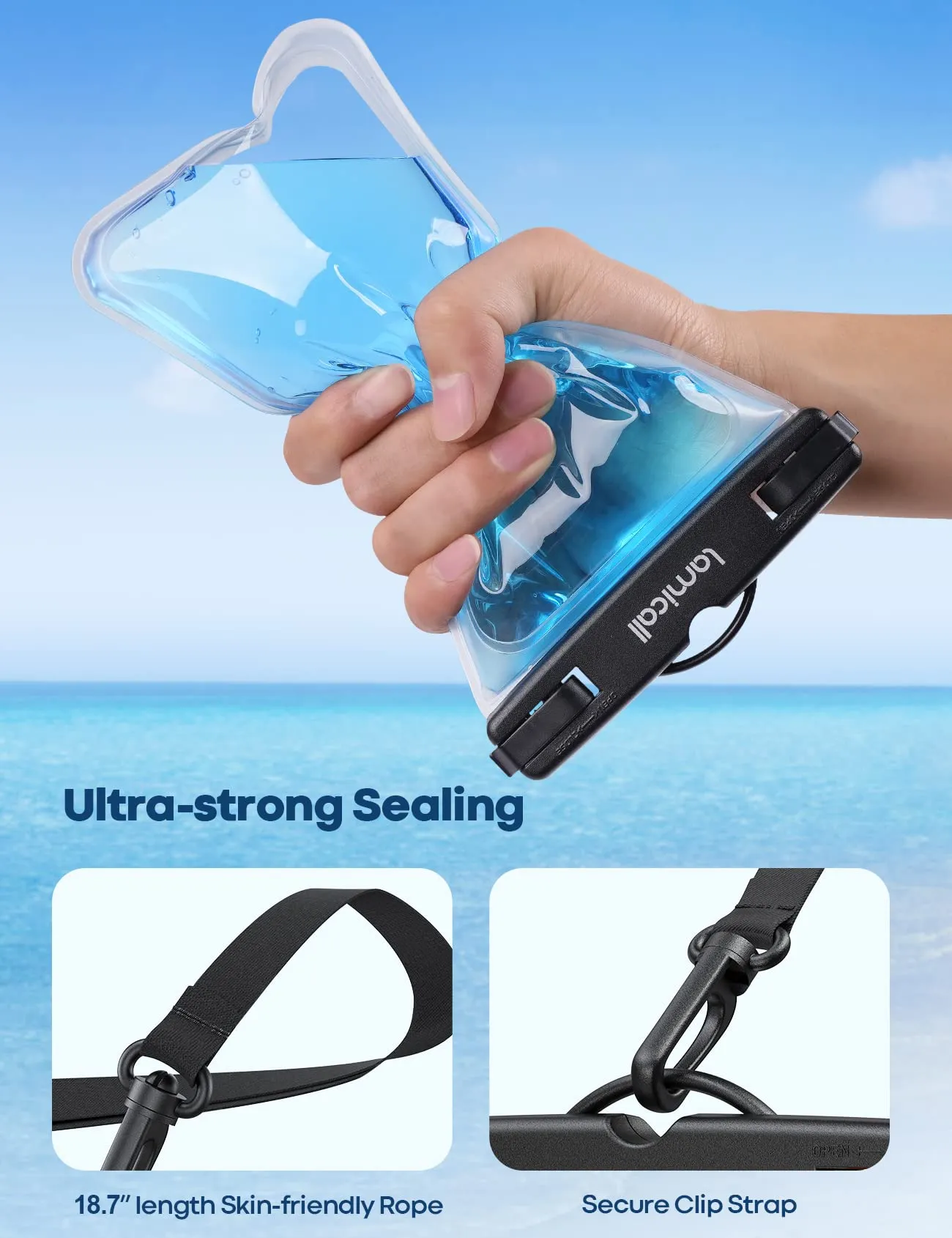 Lamicall 2 Pack IPX8 Waterproof Phone Pouch Case