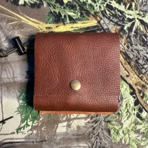 Leather Bushcraft Foraging Pouch Gathering Bag Dump Sack Folding Pocket Leather (Kodiak /Olive)