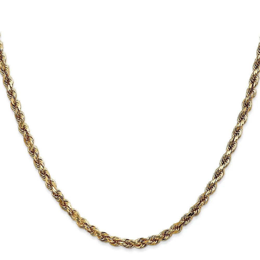 Leslie's 14K 3.5mm Diamond-Cut Lightweight Rope Chain