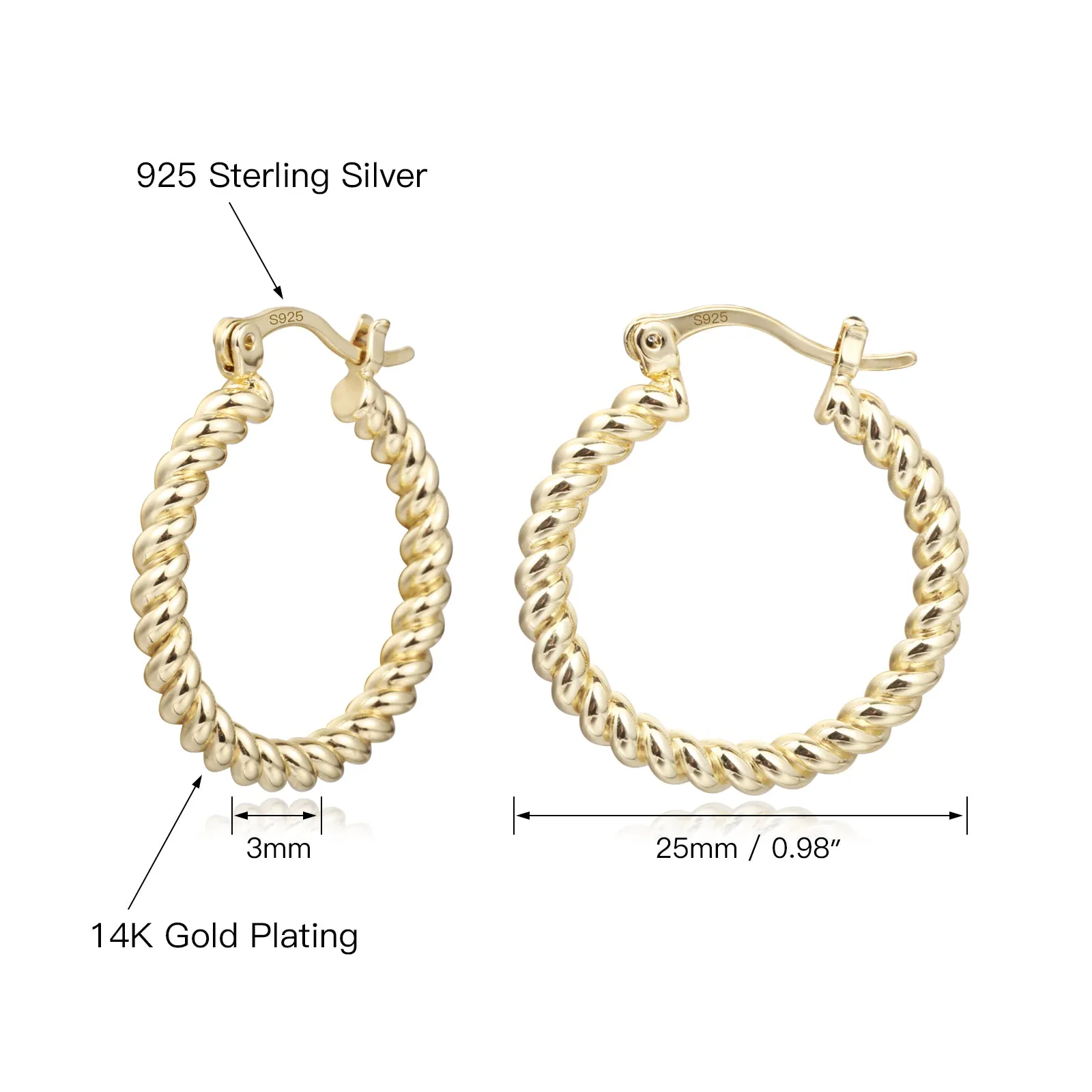 Lightweight Twisted Hoop Earrings
