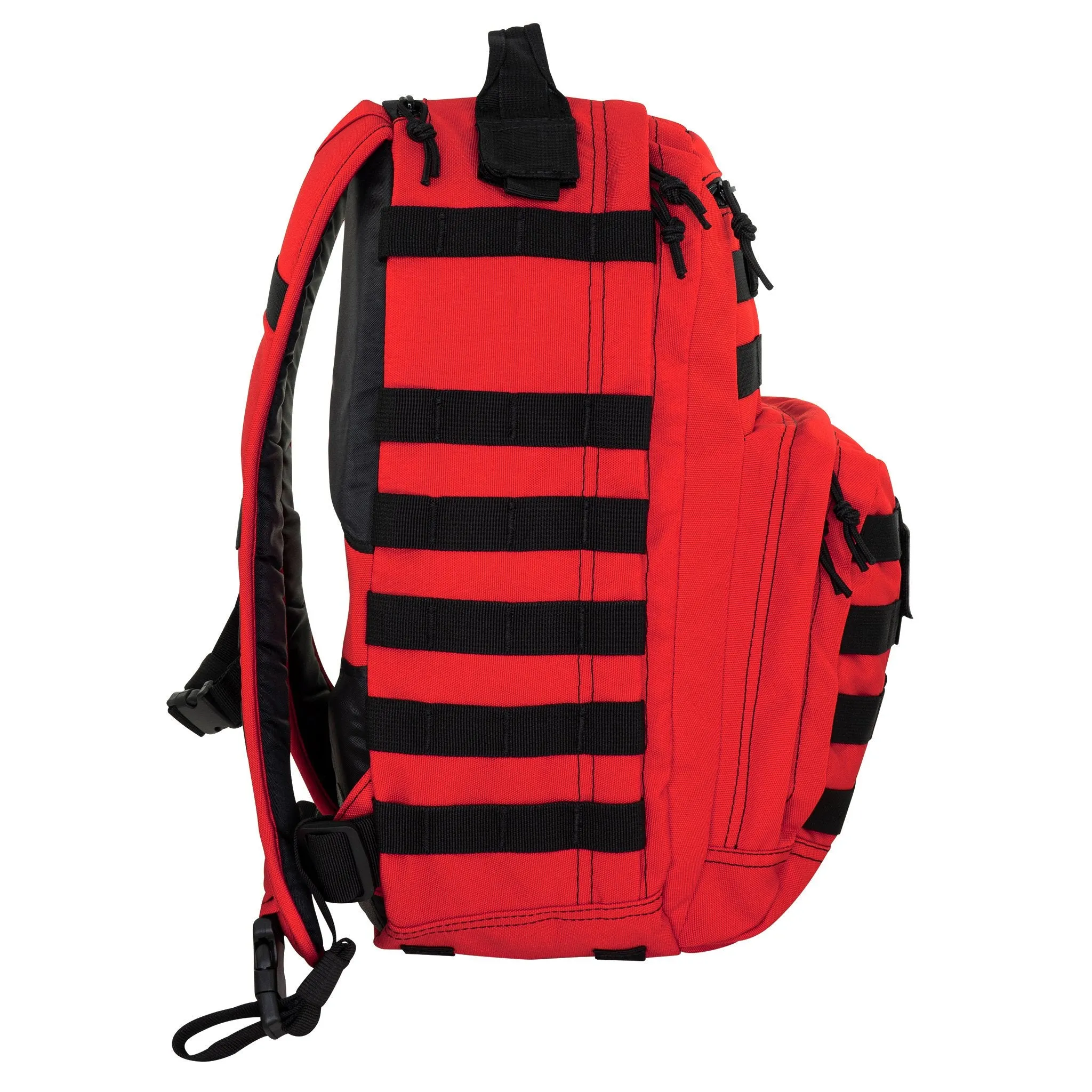 LINE2design Emergency Medical Stop Bleeding First Aid Kit, Tactical MOLLE Backpack Fully Stocked Rescue Kit-Red