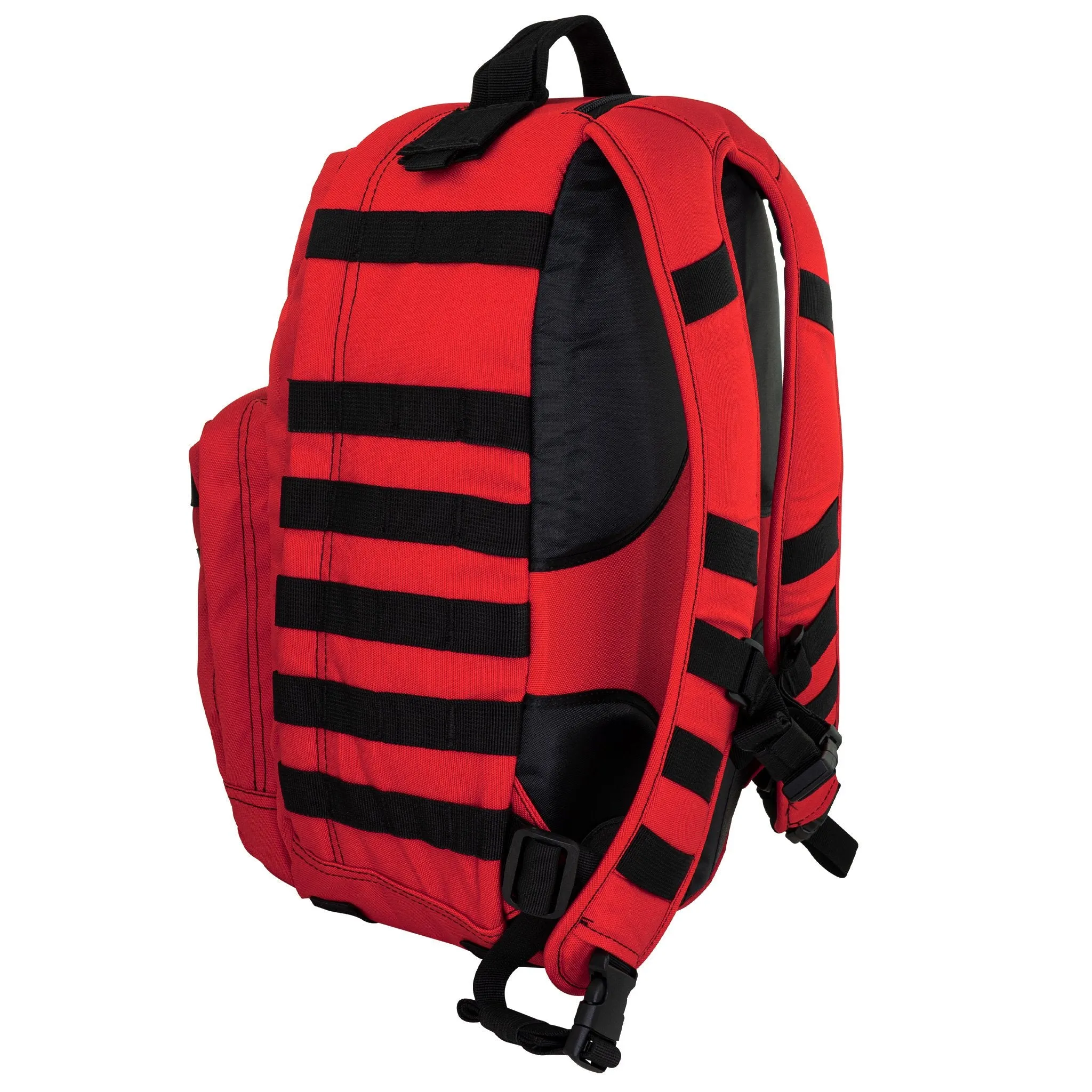 LINE2design Emergency Medical Stop Bleeding First Aid Kit, Tactical MOLLE Backpack Fully Stocked Rescue Kit-Red