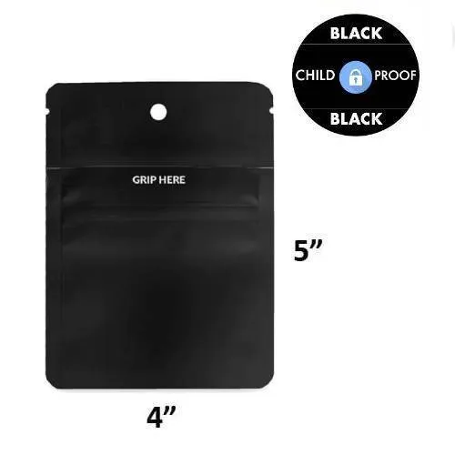 Loud Lock Grip N Pull Mylar Black Bag Starter Kit - 4 Sizes - (500 Bags Per Size)