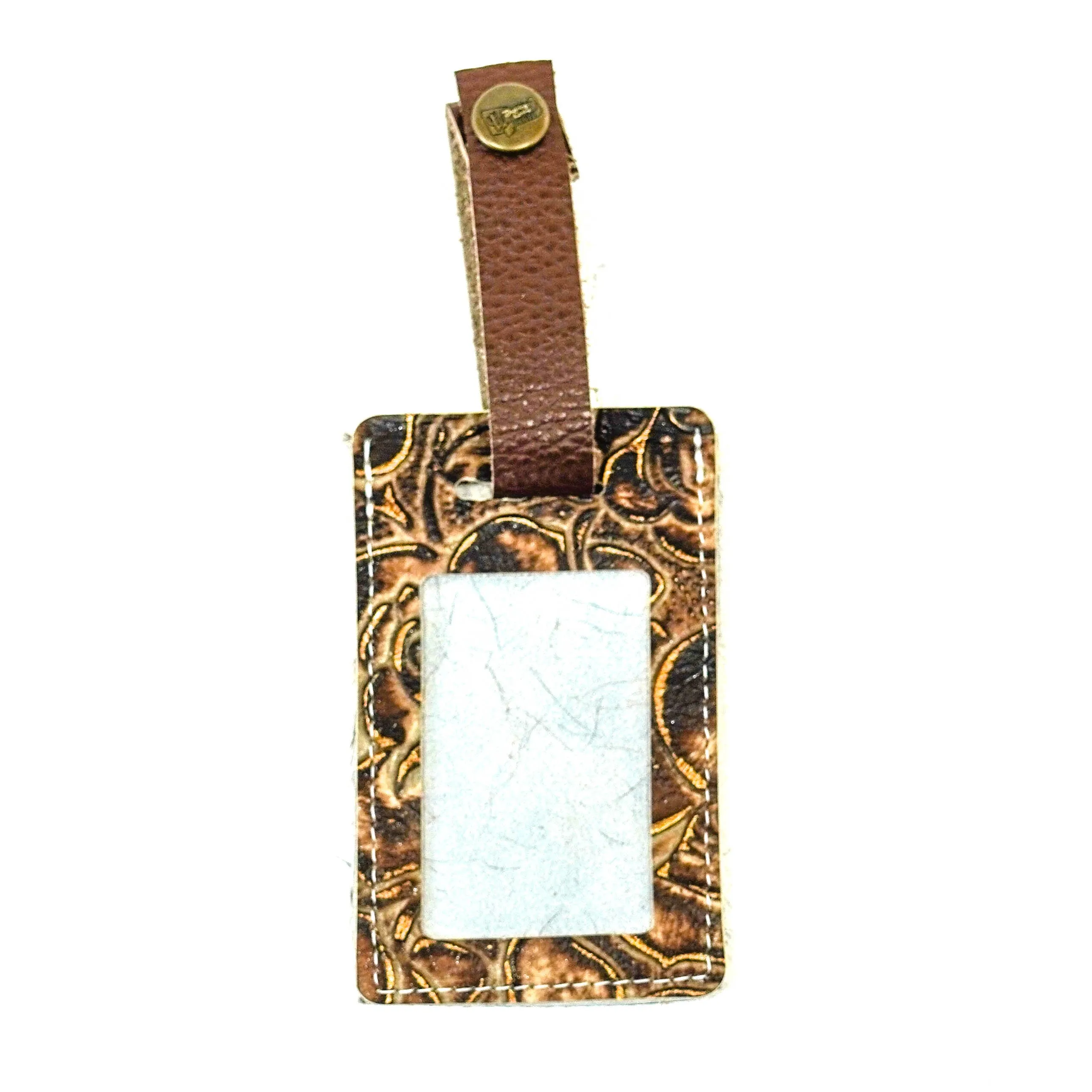 Luggage Tag - Brindle w/ Deadwood Roses