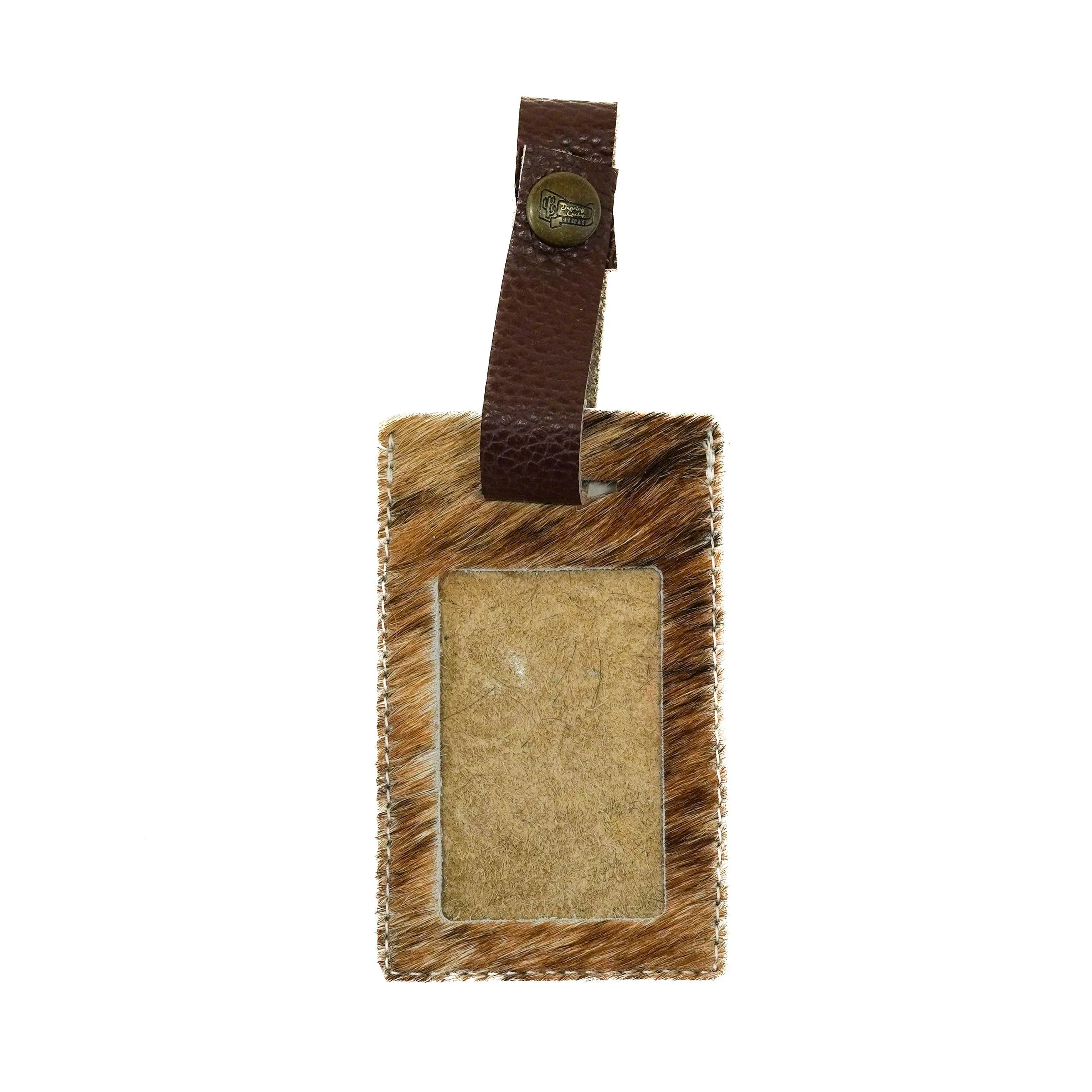 Luggage Tag - Brindle w/ Turquoise Caracole
