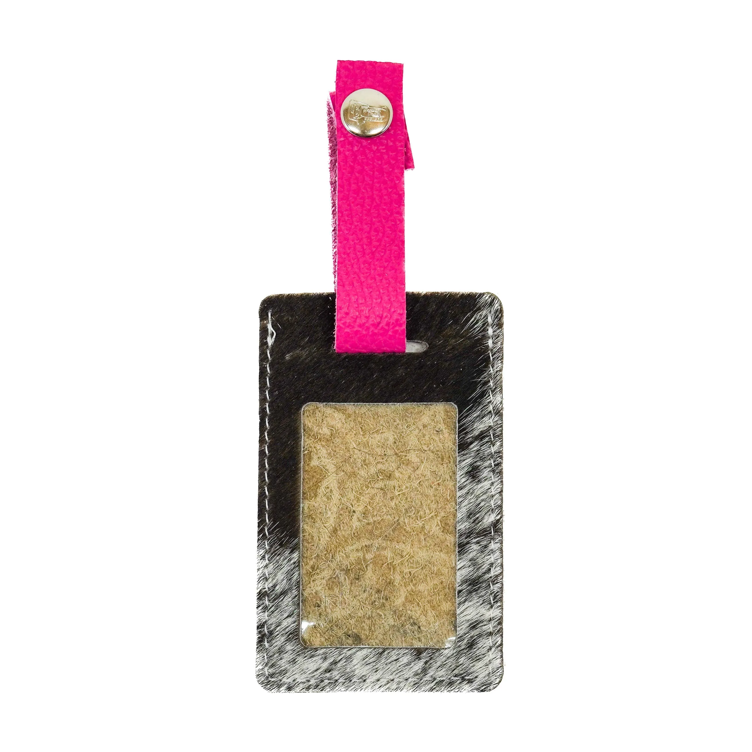 Luggage Tag - Chocolate & White w/ Cowgirl Tool