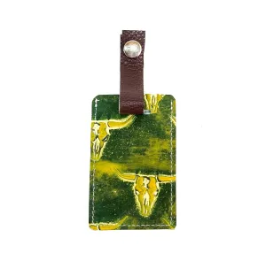 Luggage Tag - Chocolate & White w/ Mountain View Skulls