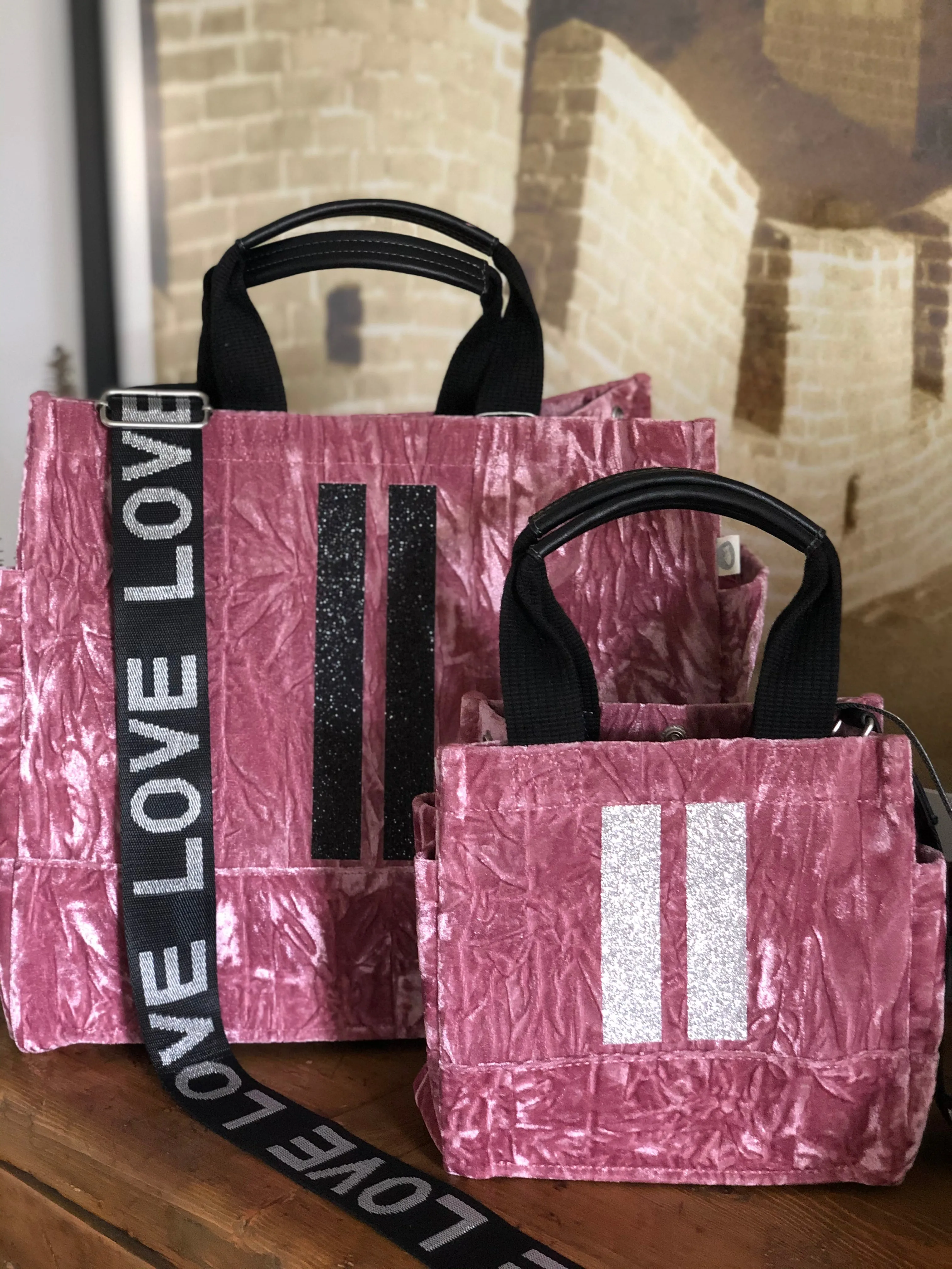 Luxe North South: Petal Pink Crushed Velvet