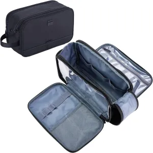 Mens Travel Toiletry Bag Waterproof Double Side Full Open Shaving Bag