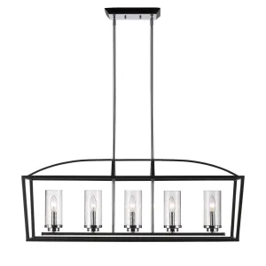 MERCER 5 LIGHT LINEAR PENDANT, MATTE BLACK