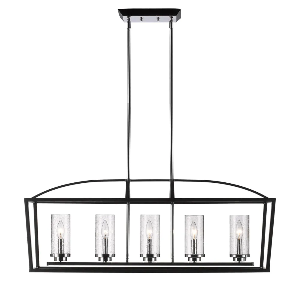 MERCER 5 LIGHT LINEAR PENDANT, MATTE BLACK