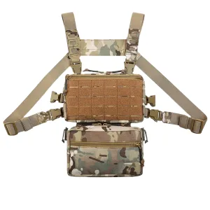 Modular Tactical Chest Rig and Sub Abdominal Pouch Set for Enhanced Gear Carrying