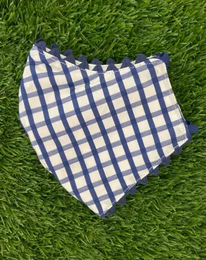 Navy Windowpane with Rickrack