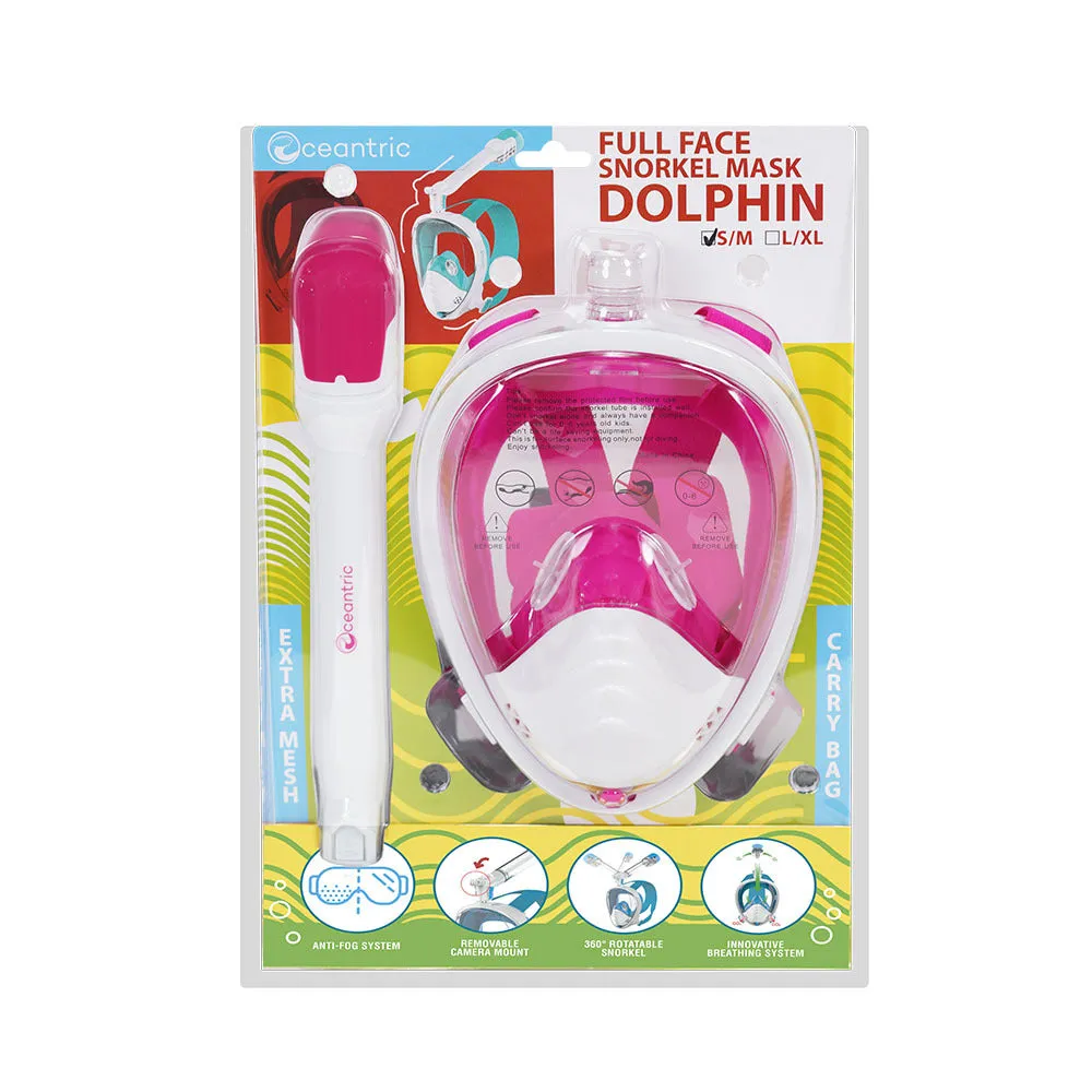 Oceantric Adult Full Face Snorkeling Mask - Dolphin