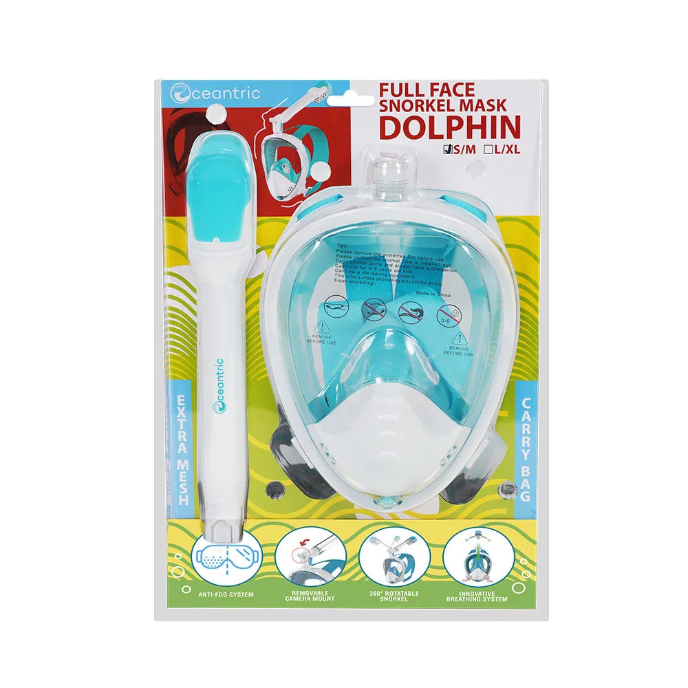 Oceantric Adult Full Face Snorkeling Mask - Dolphin