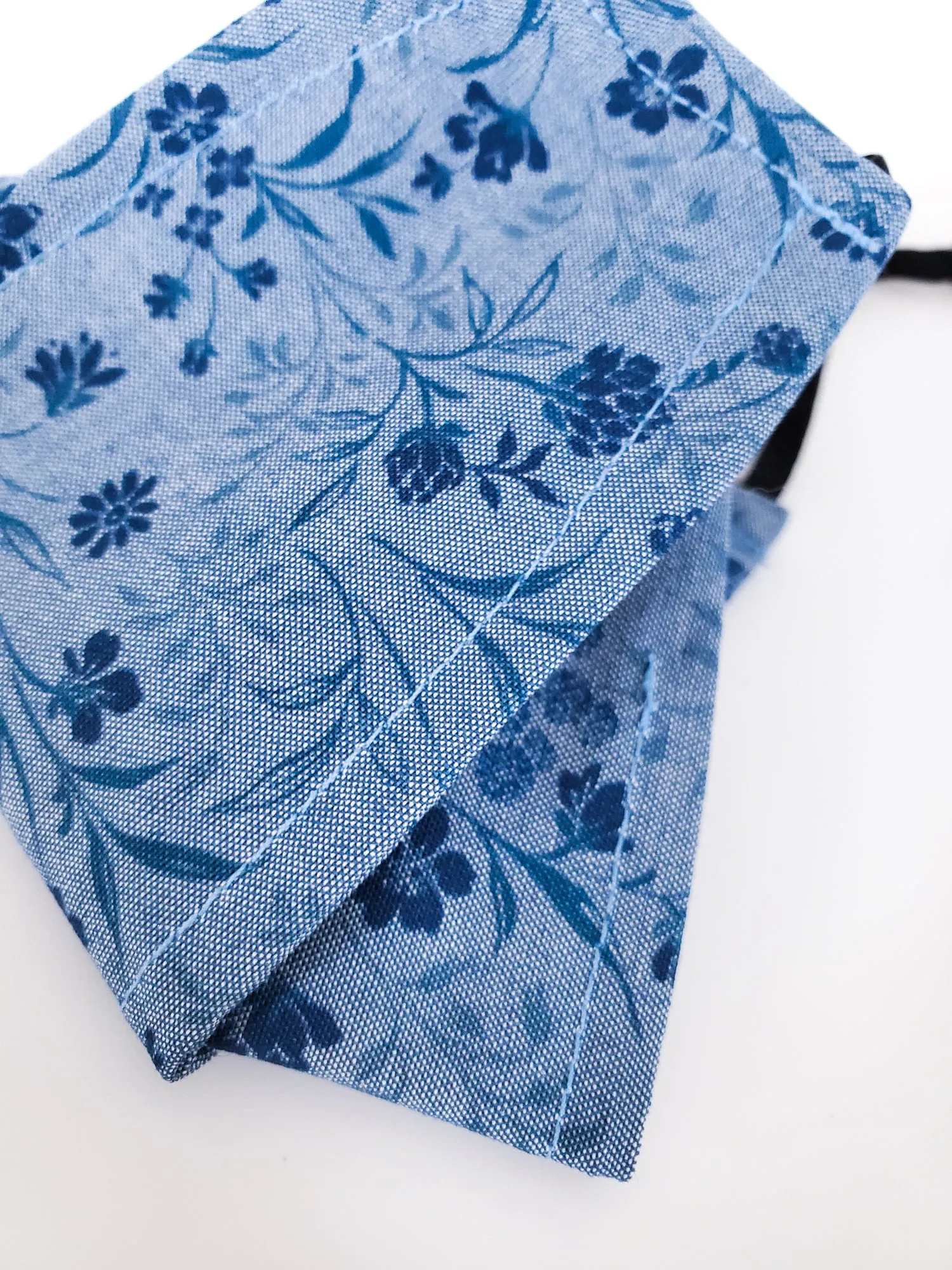 Origami 3D Mask Chambray Flowers
