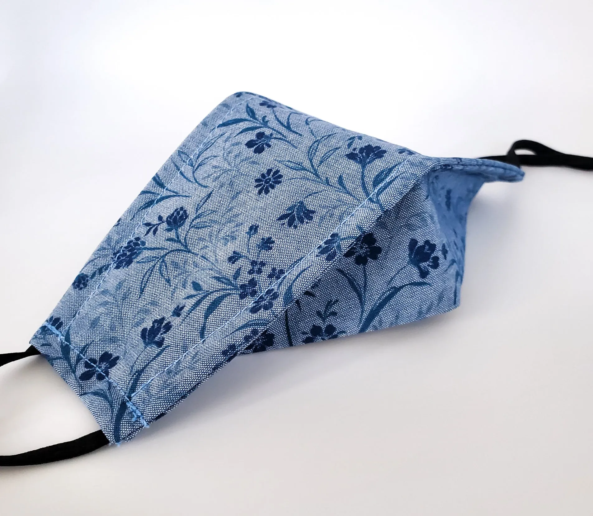Origami 3D Mask Chambray Flowers