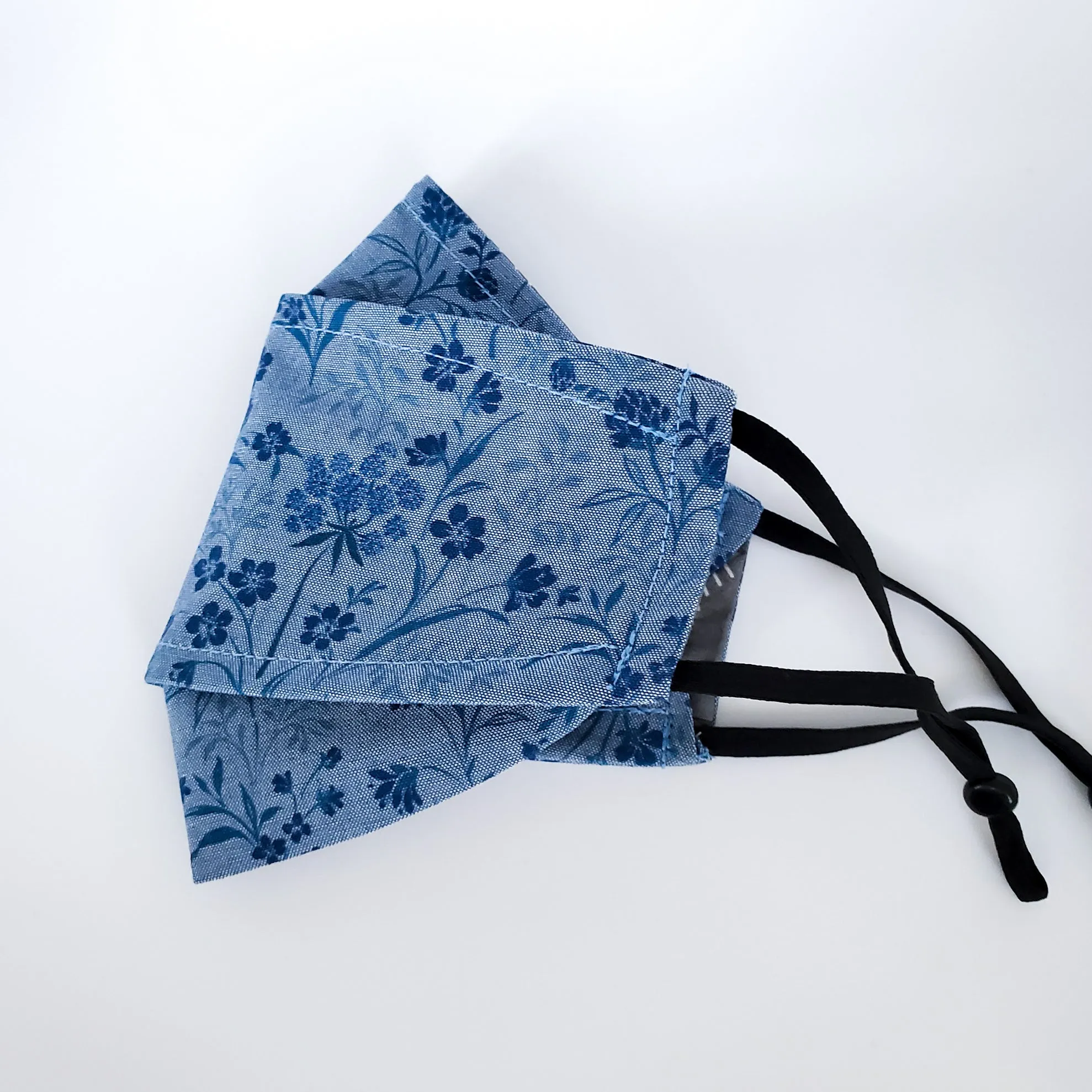 Origami 3D Mask Chambray Flowers