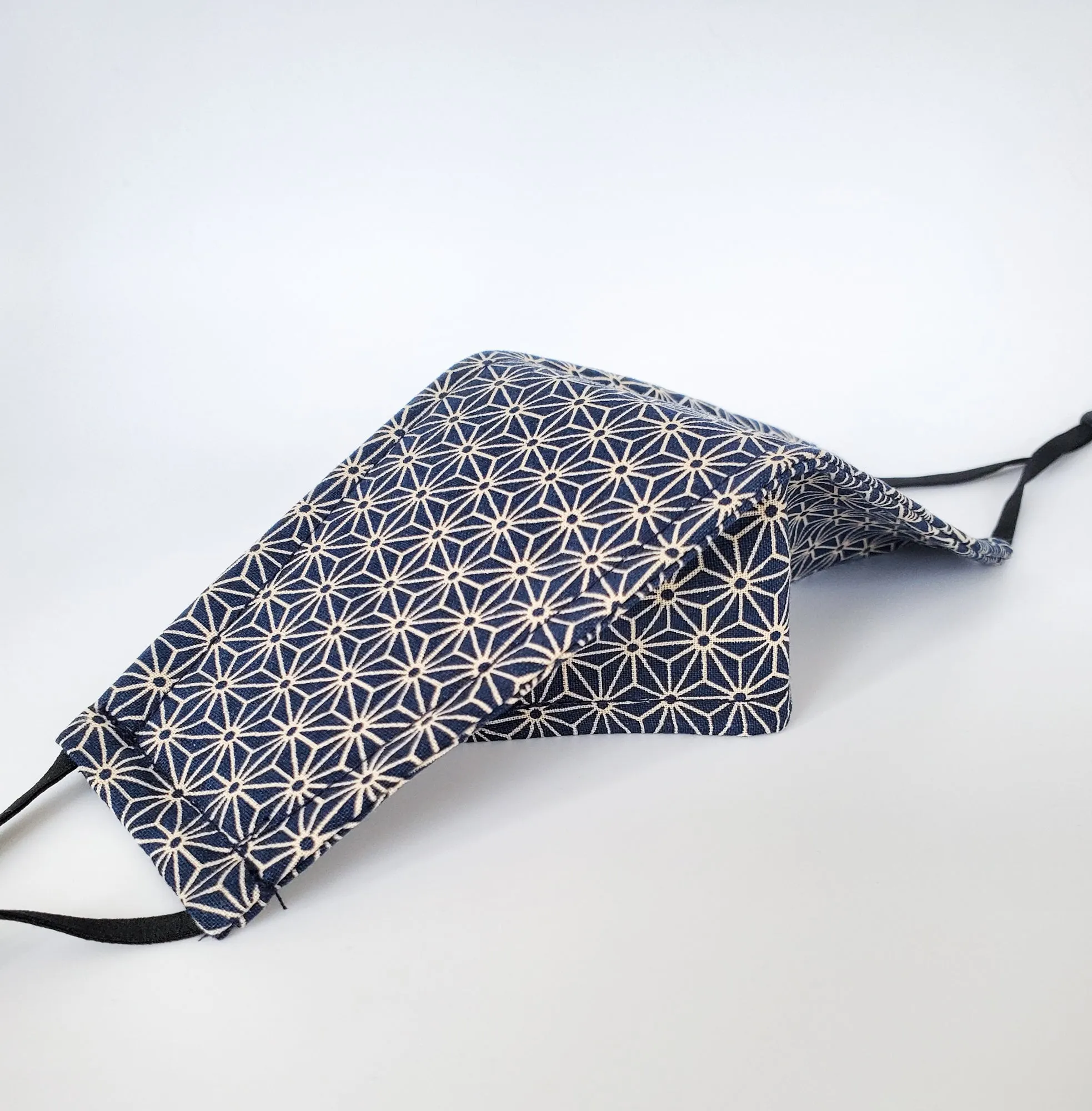 Origami 3D Mask - Japanese Asanoha Star in Blue/Beige