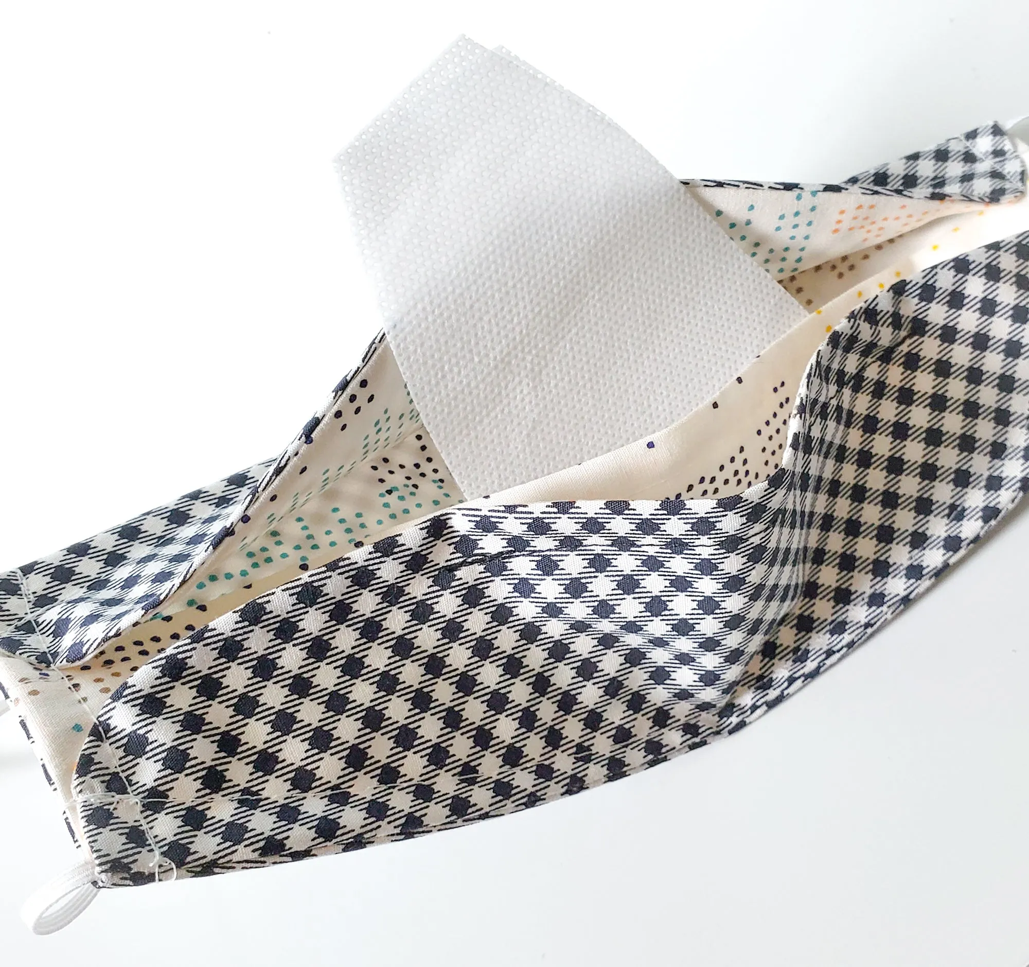 Origami Mask in Black Petite Check
