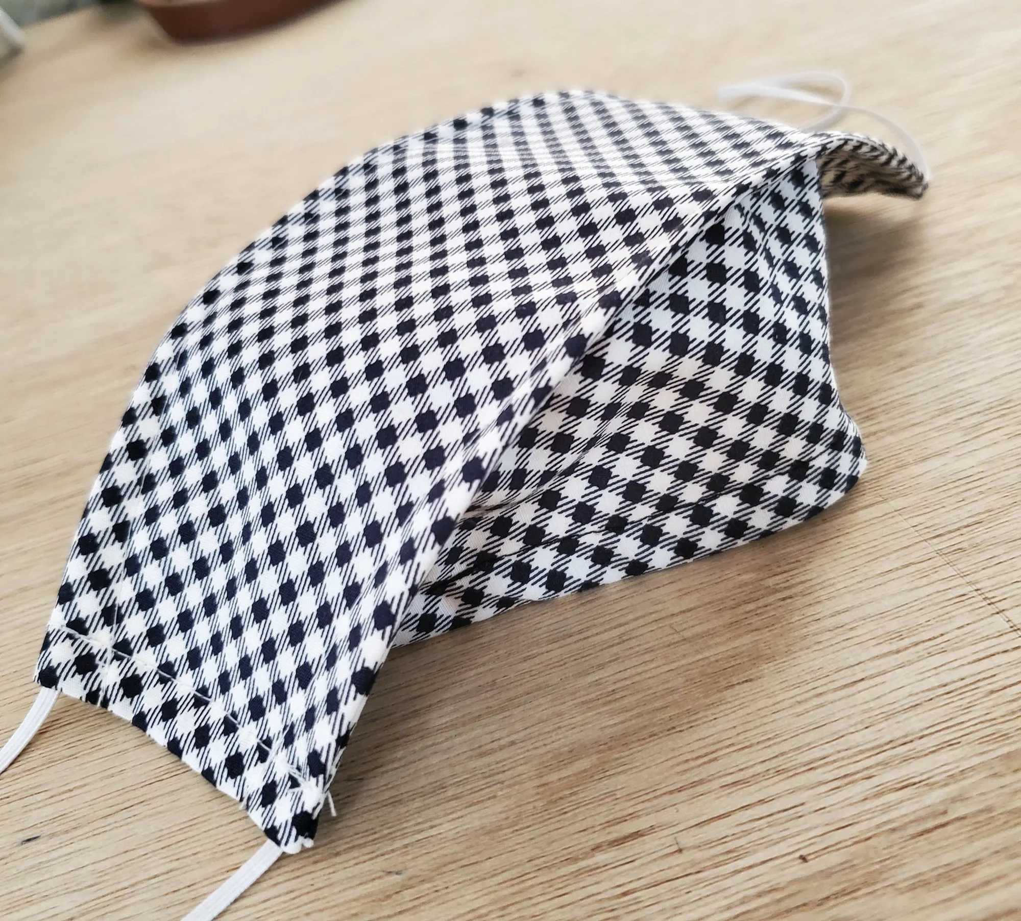 Origami Mask in Black Petite Check