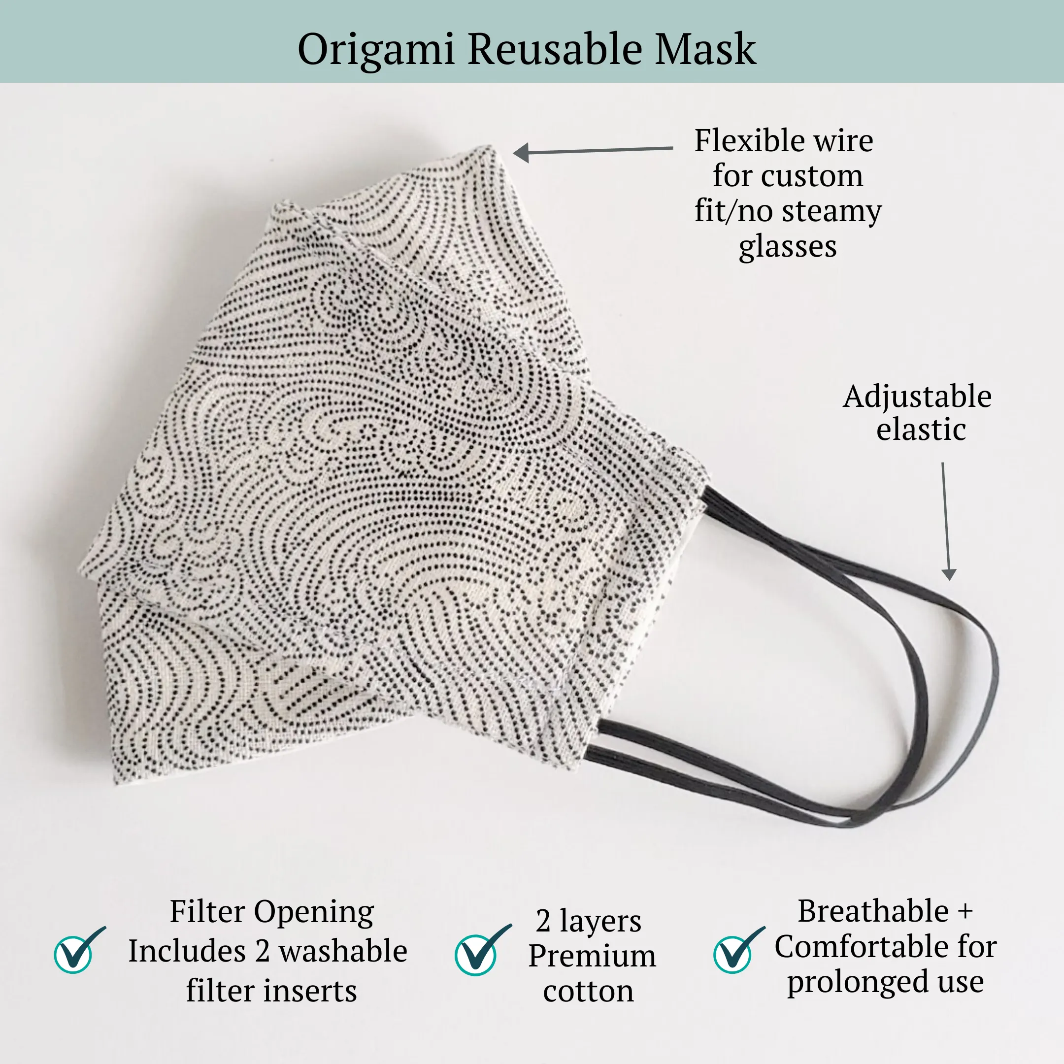 Origami Mask in Sage Green